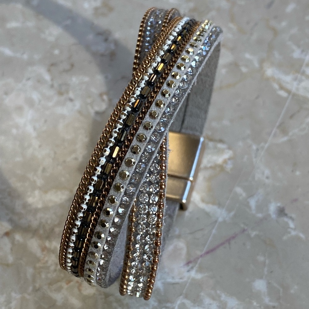 Multi-colored rhinestone bracelet